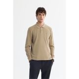 AVVA Erkek Vizon Kıvrılmaz Polo Yaka Kolay Ütülenen Basic Sweatshirt B001080