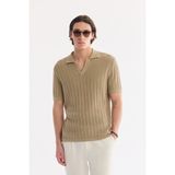 AVVA Erkek Vizon Polo Yaka %100 Pamuk Soft Touch Regular Fit Triko T-Shirt A61Y5024 - XL