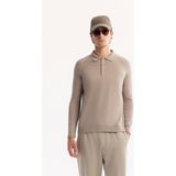 Avva Erkek Vizon Polo Yaka Düğmeli Soft Touch Dokulu Triko Regular Fit Kazak A52Y5030 - XS