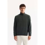 Avva Erkek Yeşil Dik Yaka Fermuarlı Soft Touch Polar Regular Fit Sweatshirt E001068
