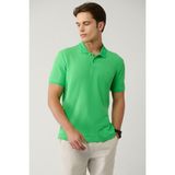 Avva Erkek Yeşil Kıvrılmaz Polo Yaka %100 Pamuk Basic Regular Fit T-Shirt B001032 - XXL