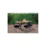Avvio 6 Kişilik Kütük Bahçe Masası- Balkon Masası Takımı (80X160)