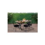 Avvio 6 Kişilik Kütük Bahçe Masası- Balkon Masası Takımı (80X180)