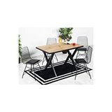 Avvio 80X120 Arya Tel Kafes 4 Kişilik Akça Mutfak Masası Yemek Masası Cafe Masası Oval Kenar