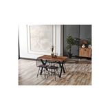 Avvio 80X120 Doğal Kütük 4 Sandalyeli Yemek Masası Takımı-Mutfak Masası Takımı