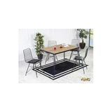 Avvio 80X120 Tekir Akçağaç 4 Kişilik Yemek Masası Takımı-Mutfak Masası Takımı-Ceviz Oval Kenar