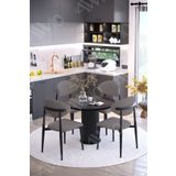 Avvio Afya Ptt Ayak Siyah Polo Metal Sandalye 90X90 Yemek Masası Mutfak Masası Masa Sandalye Takımı