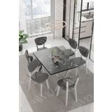 Avvio Alize Elma Sandalye 80X140 Yemek Masası Mutfak Masası 6 Kişilik Masa Sandalye Takım