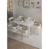 Avvio Anfora Ptt Lake Mdf Ayak 6'lı Tokyo Metal Demonte Sandalye 80x160 Masa Sandalye Takımı Beyaz