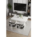 Avvio Angelos Lake Mdf Ayak Tokyo Demonte Sandalye 80X120 Yemek Masası Mutfak Masası 4 Kişilik