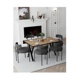 AVVİO Ares 80x140 Yemek Masası Mutfak Masası 6 Kişilik Masa Sandalye Takımı