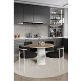 AVVİO Ares Bohem Lake Mdf Ayak 90x90 Yemek Masası Mutfak Masası Masa Sandalye Takımı