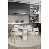 Avvio Armony Ptt Lake Mdf Ayak 4'lü Teddy Sandalye 90x90 Masa Sandalye Takımı ( Sandalye Bukle Kumaş) BEYAZ
