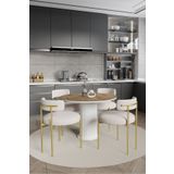 Avvio Armony Ptt Lake Mdf Ayak 4'Lü Teddy Sandalye 90X90 Masa Sandalye Takımı ( Sandalye Bukle Kumaş)