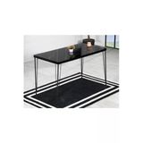 Avvio Arzu Yemek Masası Takımı-Mutfak Masası Takımı-Siyah Mermergörünümlü 60X120 Oval Kenar
