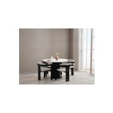 AVVİO Bella Bohem Lake Mdf Ayak 4'lü Tokyo Sandalye 90x90 Masa Sandalye Takımı