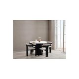 Avvio Bella Ptt Lake Mdf Ayak 4'Lü Tokyo Metal Demonte Sandalye 90X90 Masa Sandalye Takımı