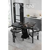 Avvio Bendis Lake Mdf Ayak Tokyo Demonte Sandalye 80X80 Yemek Masası Mutfak Masası 4 Kişilik
