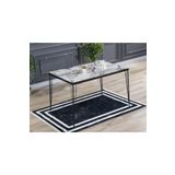 Avvio Beren Yemek Masası Takımı-Mutfak Masası Takımı-Beyaz Mermer Görünümlü 80X120 Oval Kenar