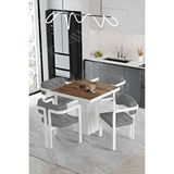 Avvio Bianco Lake Mdf Ayak Tokyo Demonte Sandalye 80x80 Yemek Masası Mutfak Masası 4 Kişilik AKÇA