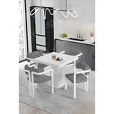 Avvio Bianco Lake Mdf Ayak Tokyo Demonte Sandalye 80x80 Yemek Masası Mutfak Masası 4 Kişilik BEYAZ