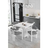 Avvio Bianco Lake Mdf Ayak Tokyo Demonte Sandalye 80X80 Yemek Masası Mutfak Masası 4 Kişilik