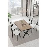 Avvio Carla Elma Sandalye 80x120 Yemek Masası Mutfak Masası 4 Kişilik Masa Sandalye Takım Çok Renkli