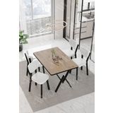 Avvio Carla Elma Sandalye 80X120 Yemek Masası Mutfak Masası 4 Kişilik Masa Sandalye Takım