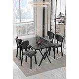 Avvio Carla Elma Sandalye 80x120 Yemek Masası Mutfak Masası 4 Kişilik Masa Sandalye Takımı BEYAZ