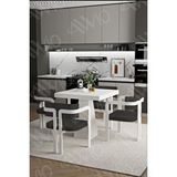 Avvio Dora Lake Mdf Ayak Tokyo Demonte Sandalye 80x80 Yemek Masası Mutfak Masası 4 Kişilik BEYAZ
