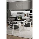 Avvio Dora Lake Mdf Ayak Tokyo Demonte Sandalye 80x80 Yemek Masası Mutfak Masası 4 Kişilik SİYAH MERMER