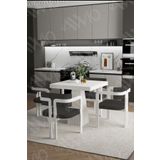 Avvio Dora Lake Mdf Ayak Tokyo Demonte Sandalye 80X80 Yemek Masası Mutfak Masası 4 Kişilik