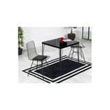 Avvio Ekru 2 Kişilik Yemek Masası Takımı-Mutfak Masası Takımı-Siyah Mermer Görünümlü 70X70 Oval Kenar