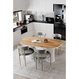 Avvio Eliza Beyaz Ptt Ayak 80x120 Yemek Masası Mutfak Masası Masa Sandalye Takımı(kadife Kumaş) AKÇA