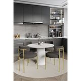 Avvio Elizya Ptt Lake Mdf Ayak 4'lü Teddy Sandalye 90x90 Masa Sandalye Takımı ( Sandalye Bukle Kumaş) BEYAZ