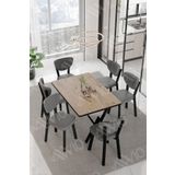 Avvio Elma Sandalye 80X140 Yemek Masası Mutfak Masası 6 Kişilik Masa Sandalye Takım
