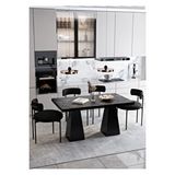 Avvio Frame Lake Mdf Ayak Teddy Sandalye 80x120 Yemek Masası Mutfak Masası 4 Kişilik Masa Sandalye Takım SİYAH MERMER