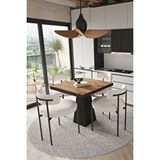 Avvio Lago Siyah Lake Mdf Ayak 80x80 Yemek Masası Mutfak Masası 4 Kişilik Masa Takımı Teddy Sandalye AKÇA