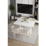 Avvio Lato Lake Mdf Ayak Tokyo Demonte Sandalye 80X120 Yemek Masası Mutfak Masası 4 Kişilik