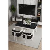 AVVİO Leon Lake Ayak Tokyo Demonte Sandalye 80x120 Yemek Masası Mutfak Masası 4 Kişilik