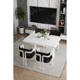 Avvio Leon Lake Mdf Ayak Tokyo Demonte Sandalye 80X120 Yemek Masası Mutfak Masası 4 Kişilik