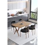 Avvio Lionte Teddy Sandalye 80x120 Yemek Masası Mutfak Masası 4 Kişilik Masa Sandalye Takımı(bukle Kumaş) AKÇA