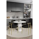 Avvio Lorea Ptt Lake Mdf Ayak 4'lü Teddy Sandalye 90x90 Masa Sandalye Takımı ( Sandalye Bukle Kumaş) BEYAZ