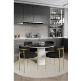 Avvio Lorea Ptt Lake Mdf Ayak 4'Lü Teddy Sandalye 90X90 Masa Sandalye Takımı ( Sandalye Bukle Kumaş)