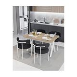 Avvio Majer Beyaz Teddy Sandalye 80x120 Yemek Masası Mutfak Masası 4 Kişilik Masa Sandalye Takımı AKÇA