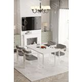 Avvio Marco Metalayak Tokyo Demonte Sandalye 80X120 Yemek Masası Mutfak Masası 4 Kişilik