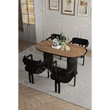 Avvio Marco Ptt Lake Mdf Ayak 4'Lü Tokyo Metal Demonte Sandalye 80X140 Masa Sandalye Takımı