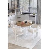 Avvio Matris Ptt Lake Mdf Ayak 4'Lü Tokyo Metal Demonte Sandalye 90X90 Masa Sandalye Takımı