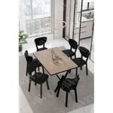 Avvio Mida Elma Sandalye 80x140 Yemek Masası Mutfak Masası 6 Kişilik Masa Sandalye Takım Akça