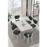 Avvio Mona Elma Sandalye 80X140 Yemek Masası Mutfak Masası 6 Kişilik Masa Sandalye Takım